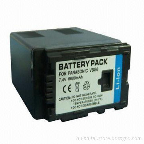 Lithium-ion Rechargeable Digital Battery for Panasonic with 6,600mAh Capacity, 7.4V Voltage